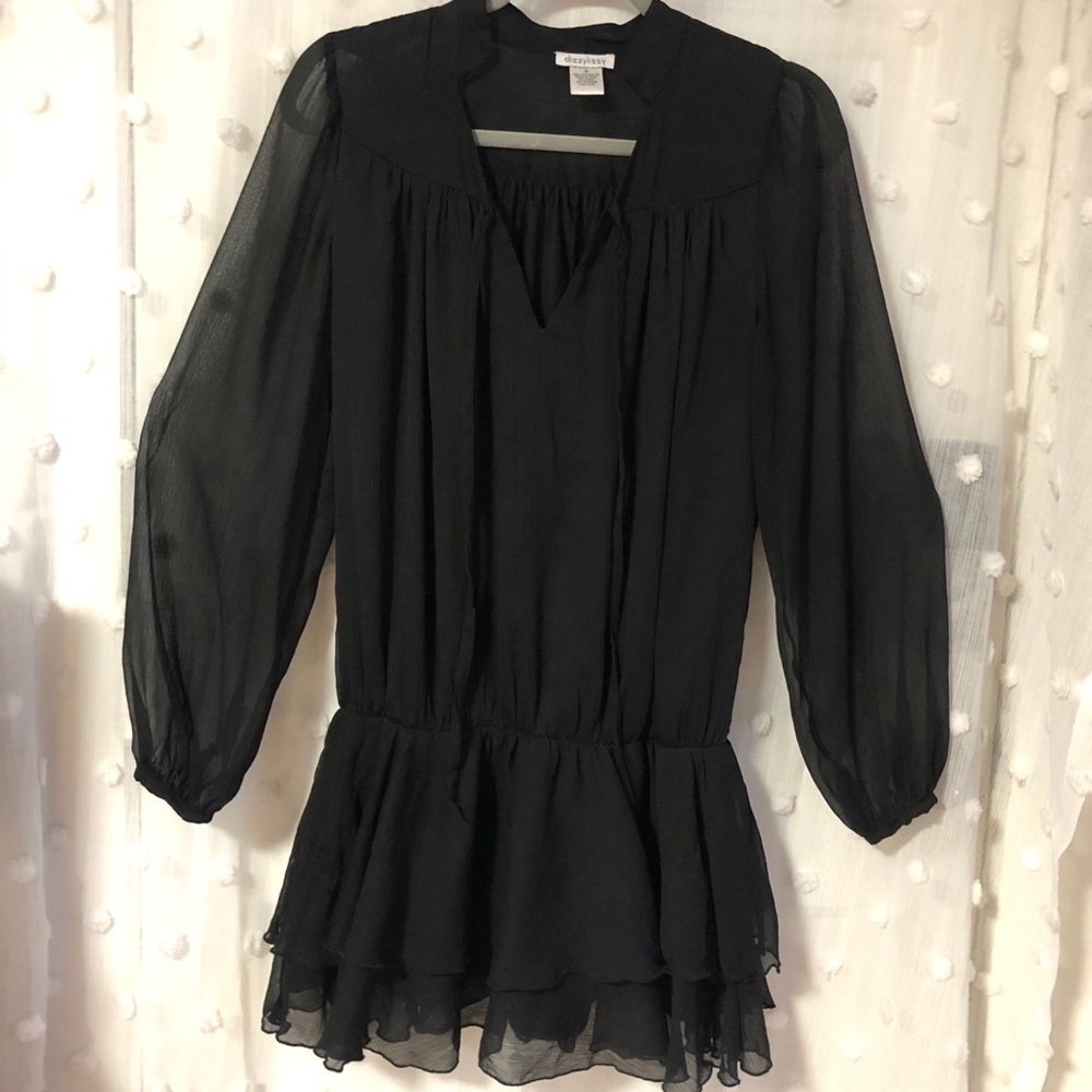 Tunic Sheer Sleeves Shirt dress Blouse Dizzy Lizzy